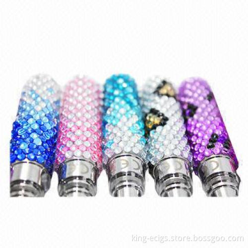 Hot luxury crystal colored electronic cigarette battery rechargeable in 2014